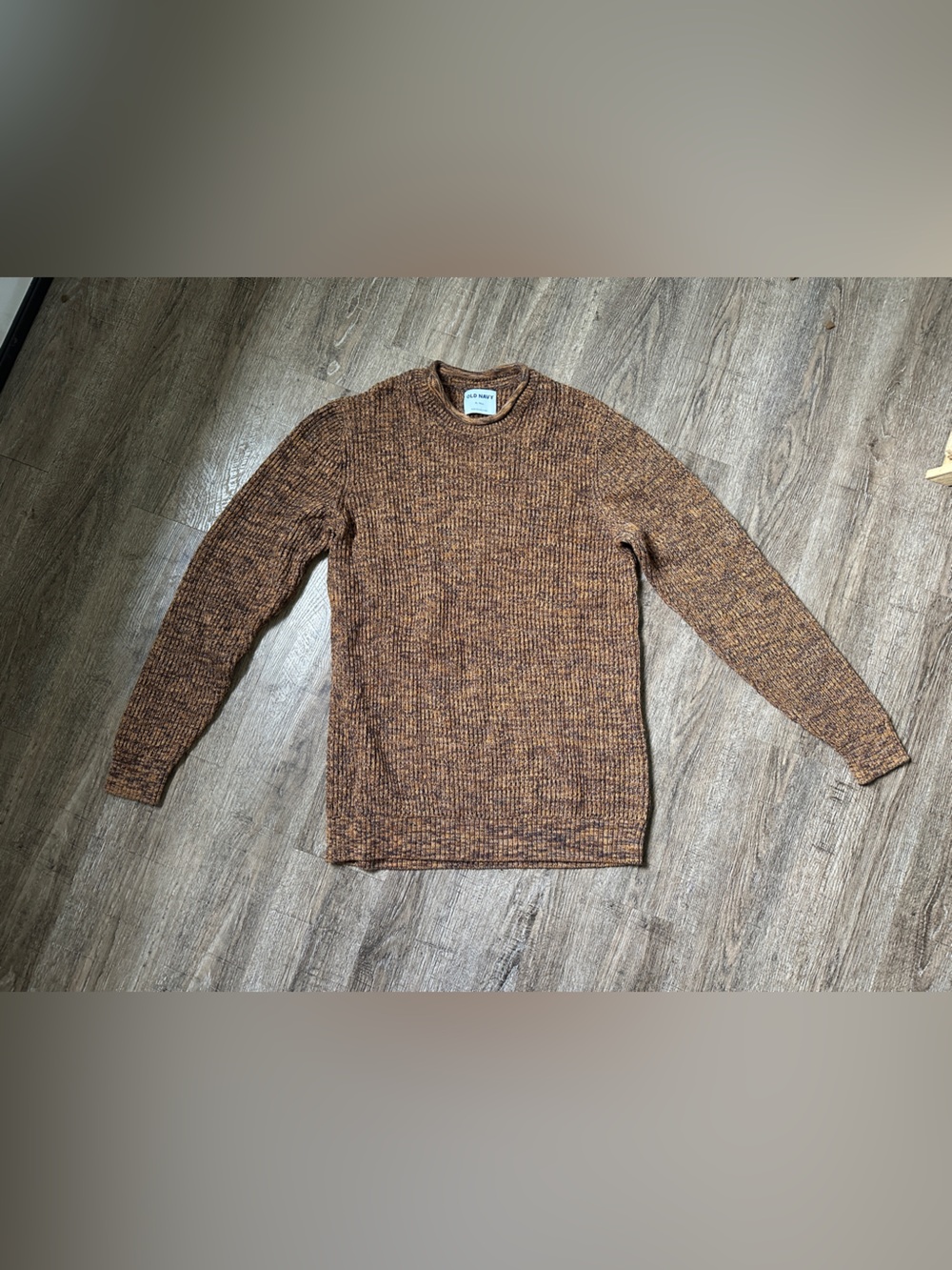 Old Navy Men's Marled Brown Crewneck Sweater